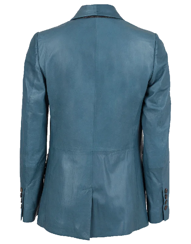 Leather Shawl Collar Monili Blazer