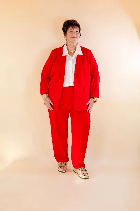 Elegant Ensemble Blazer in Scarlet Red