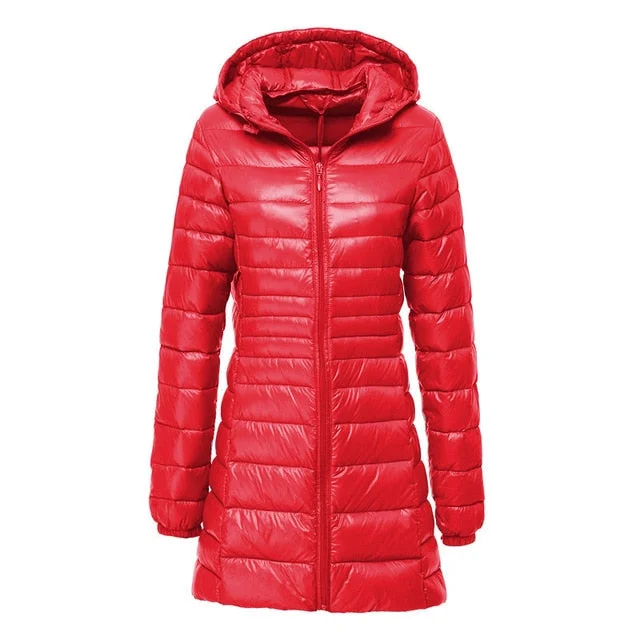 NewBang Brand Plus 8XL 7XL Ladies Coats Long Winter Down Jacket Ultra Light Down Jacket Women Hooded Female Warm Coat  Outerwear