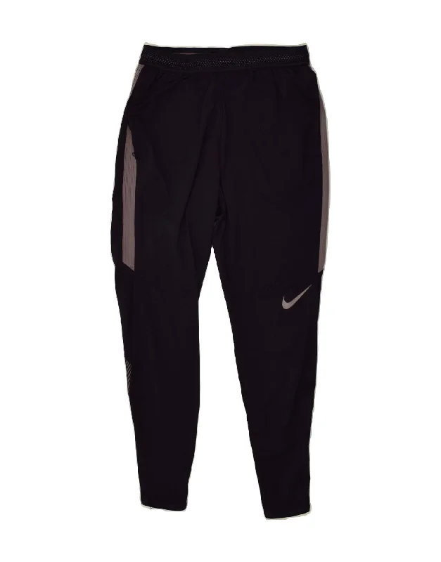 NIKE Womens Dri Fit Tracksuit Trousers UK 10 Small Navy Blue Polyester