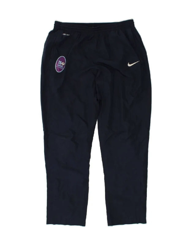 NIKE Womens Dri Fit Tracksuit Trousers UK 18 XL Navy Blue Polyester