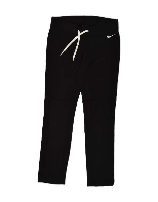 NIKE Womens Tracksuit Trousers UK 14 Medium Black Cotton