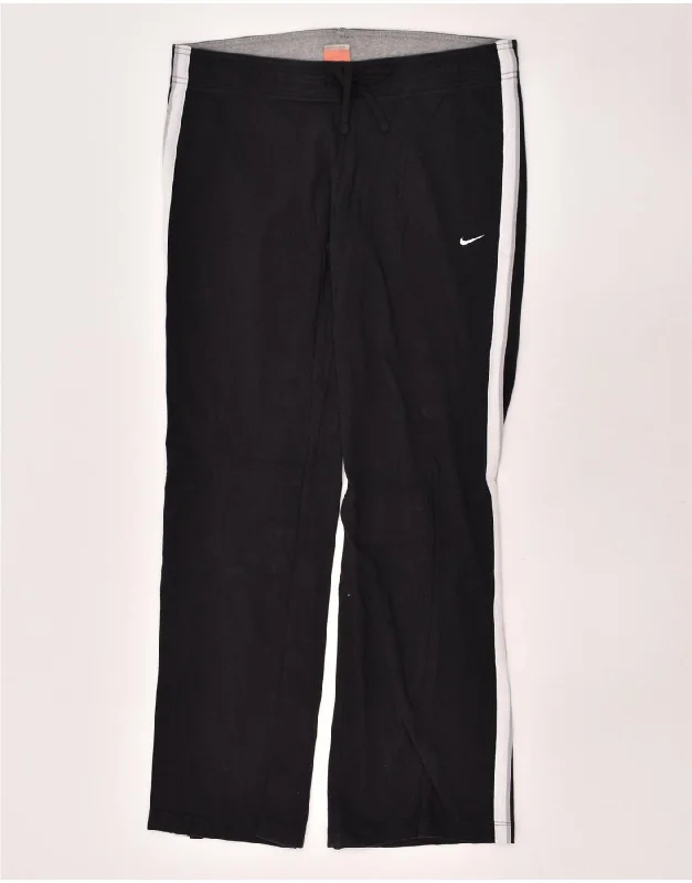 NIKE Womens Tracksuit Trousers UK 16/18  Large Black Cotton