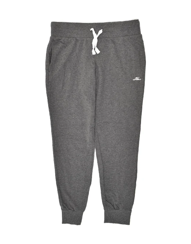 O'NEILL Womens Tracksuit Trousers Joggers UK 12 Medium Grey Cotton