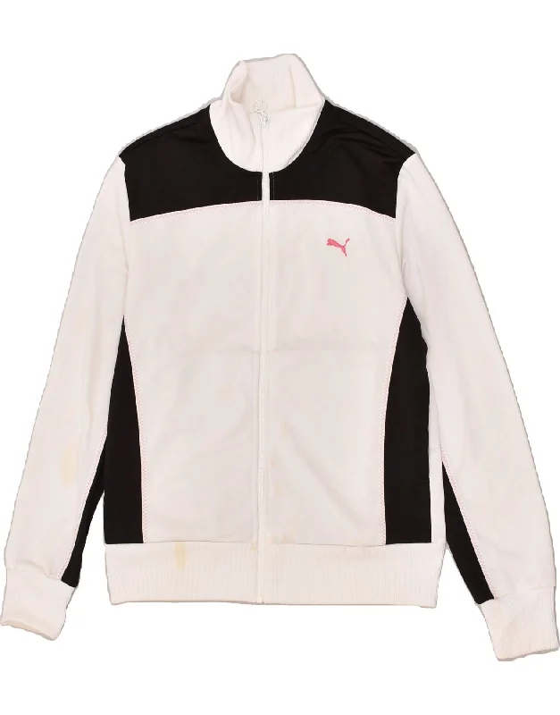 PUMA Womens Tracksuit Top Jacket UK 16 Large White Polyester