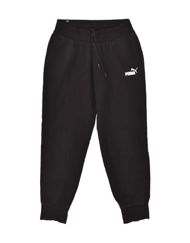 PUMA Womens Tracksuit Trousers Joggers UK 8 Small  Black Cotton