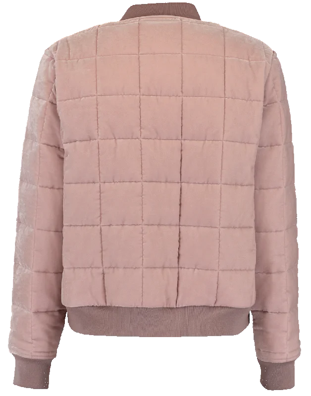 Quilted Velvet Bomber Jacket