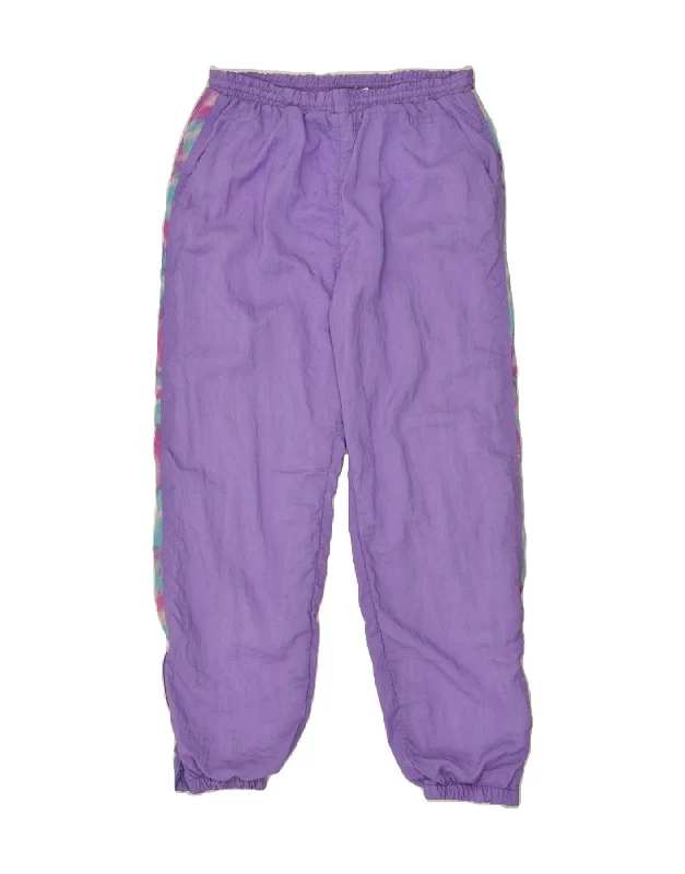 RODEO Womens Tracksuit Trousers Joggers EU 40 Medium Purple Colourblock