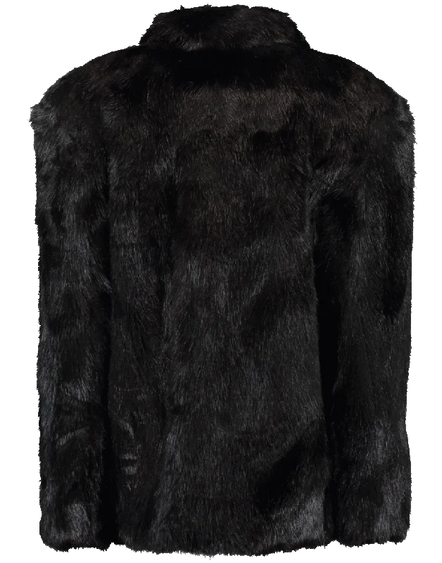 Single Breasted Faux Fur Jacket