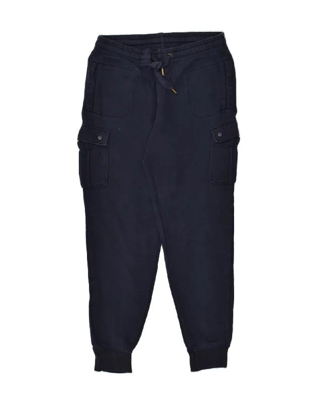 SUN68 Womens Cargo Tracksuit Trousers Joggers UK 18 XL Navy Blue Cotton