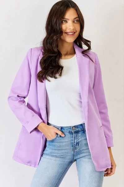 Lilac Open Front Blazer