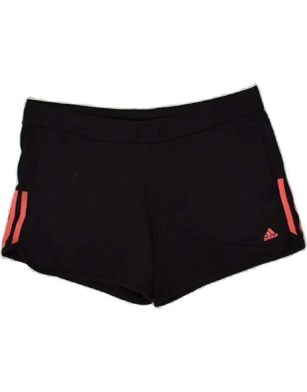 ADIDAS Womens Sport Shorts UK 16/18 Large Black Cotton