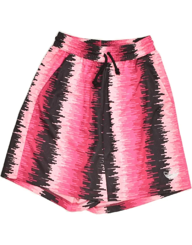 ADIDAS Womens Sport Shorts UK 4 XS Pink Striped Polyester