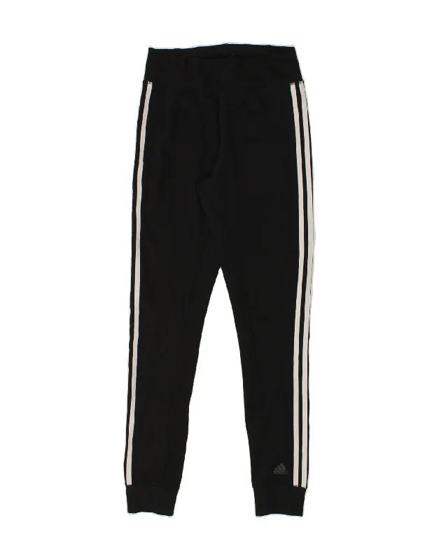 ADIDAS Womens Tracksuit Trousers Joggers UK 4-6 XS  Black Polyester