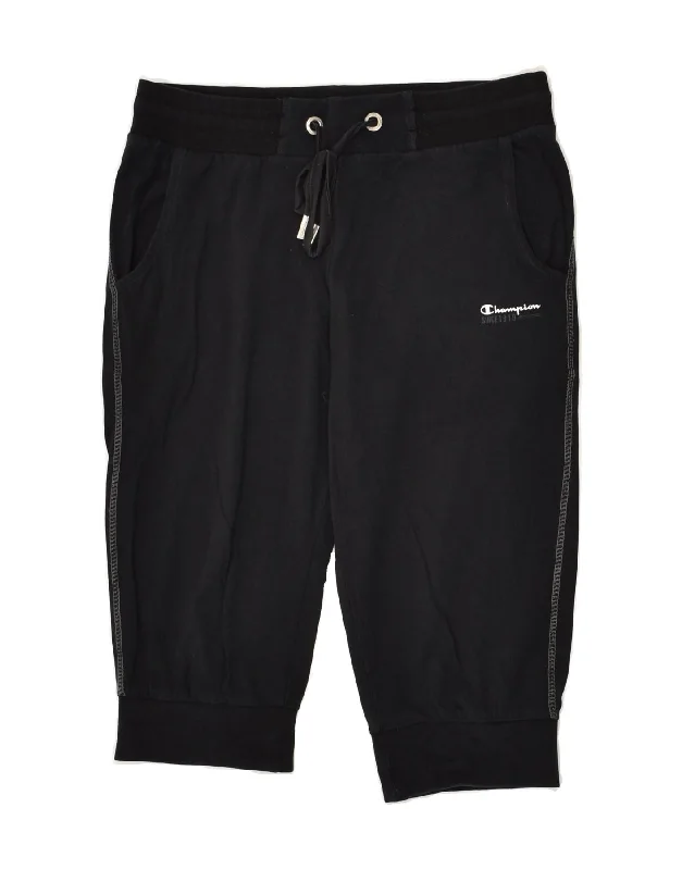 CHAMPION Womens Bermuda Sport Shorts UK 8 Small Black Cotton