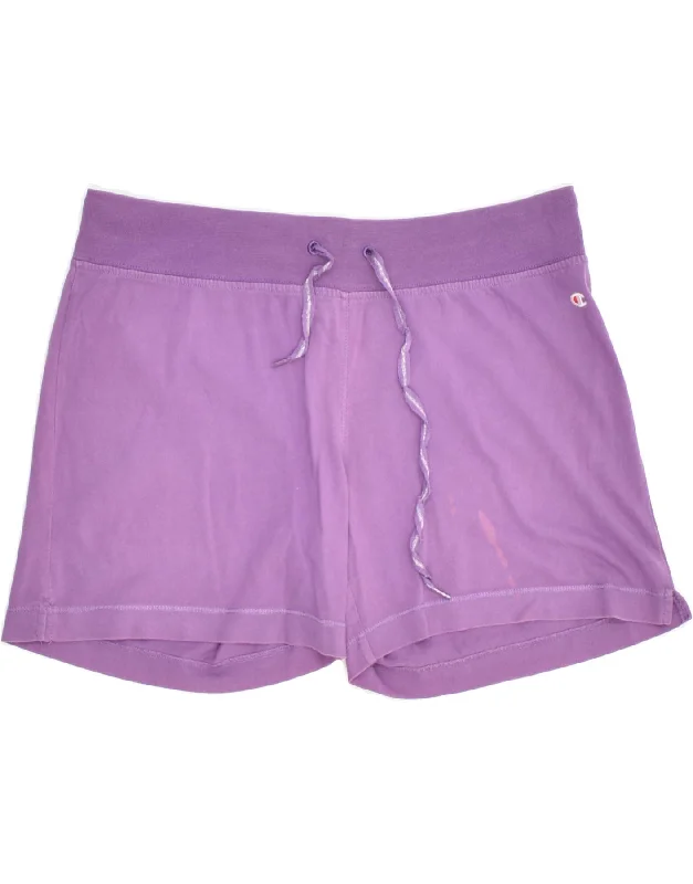 CHAMPION Womens Sport Shorts UK 14 Large Purple