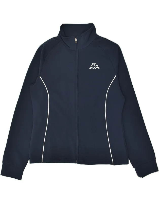 KAPPA Womens Tracksuit Top Jacket UK 18 XL Navy Blue Polyester