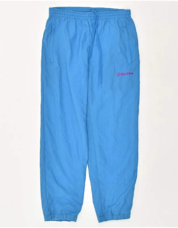 LOTTO Womens Tracksuit Trousers Joggers UK 8 Small Blue Nylon