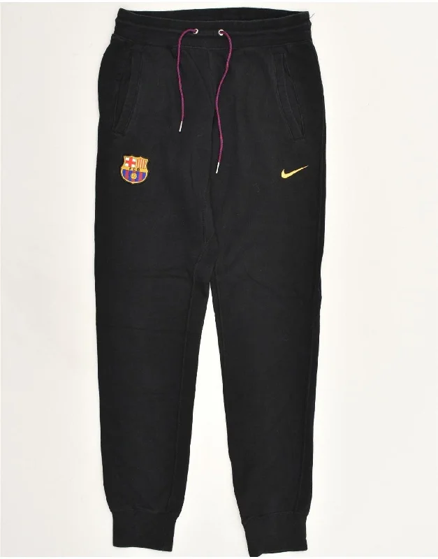 NIKE Womens Tracksuit Trousers Joggers UK 10 Small Black Cotton