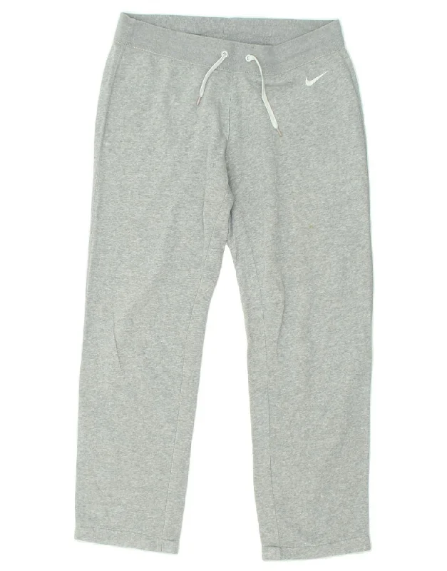 NIKE Womens Tracksuit Trousers UK 16 Large Grey Cotton