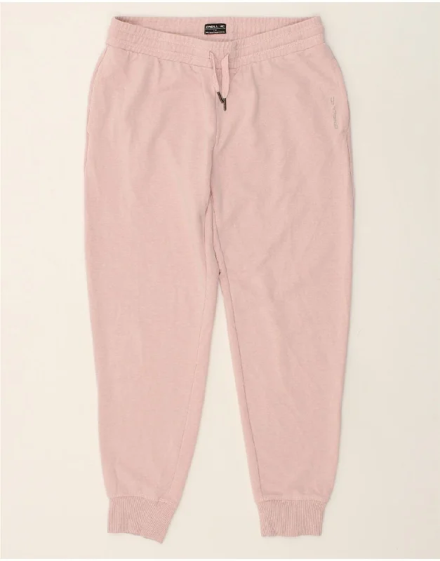 O'NEILL Womens Tracksuit Trousers Joggers UK 16 Large Pink Cotton