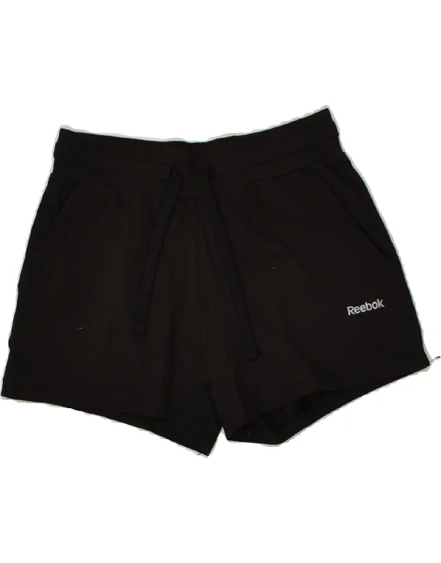 REEBOK Womens Sport Shorts UK 6 XS Black Cotton