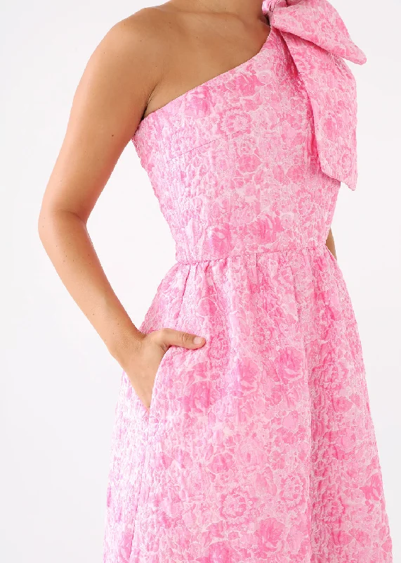 Caroline Gown Pink Bubble Jacquard