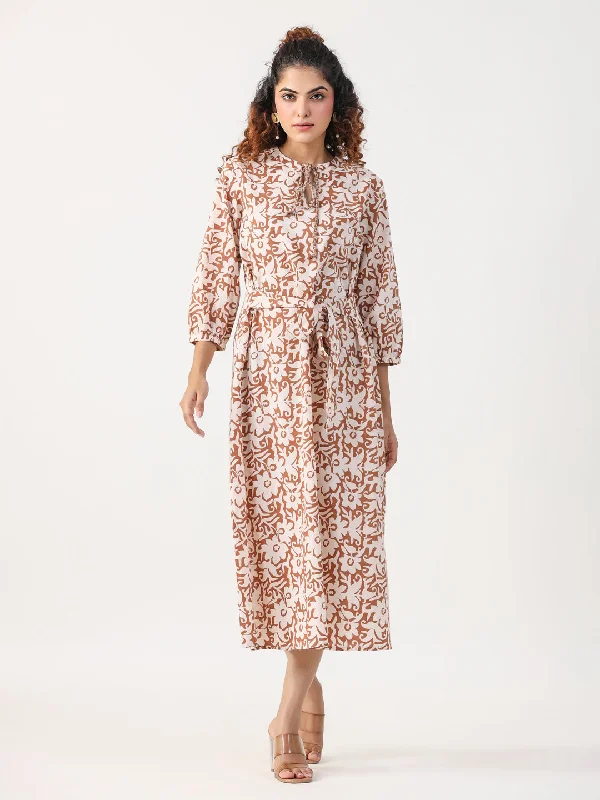 Brown abstract  Dress