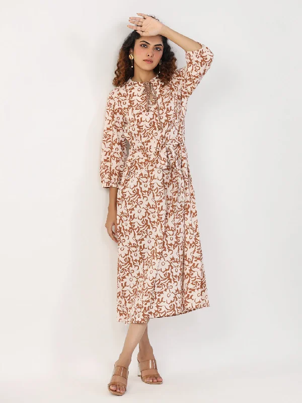 Brown abstract  Dress