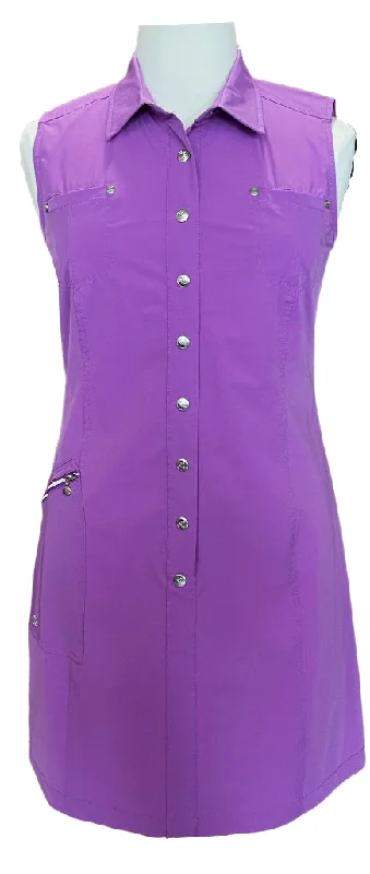 Daily Sports Purple Snap Dress Size XL  MSP$136