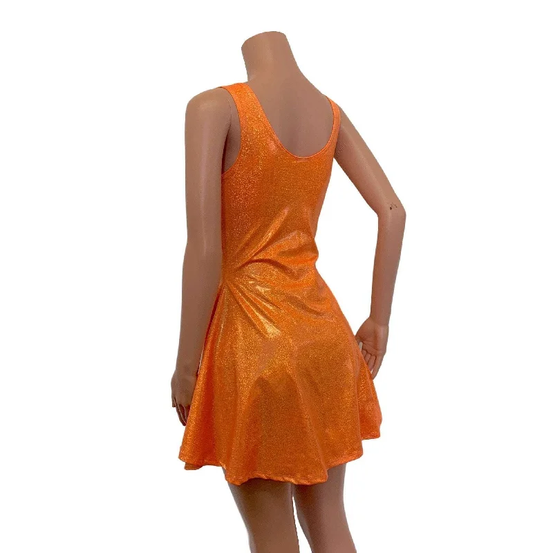 Lace-Up Open-Front Dress - Orange Sparkle