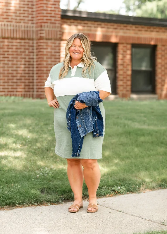 Rugby Stripe Polo Midi Dress