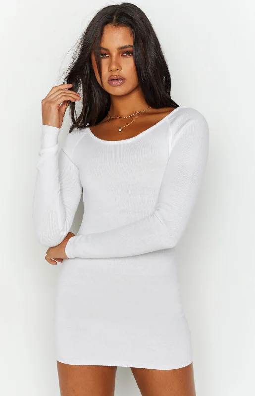 SNDYS Milo White Knit Dress