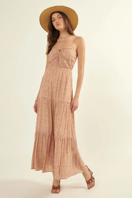 Wildflower Glen Floral O-Ring Maxi Sundress