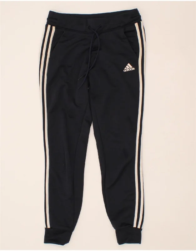 ADIDAS Womens Tracksuit Trousers Joggers UK 8/10 Small Navy Blue Polyester