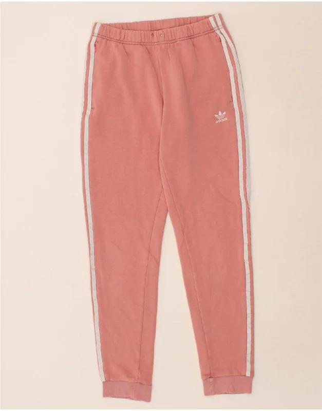 ADIDAS Womens Tracksuit Trousers Joggers UK 8 Small  Pink Cotton