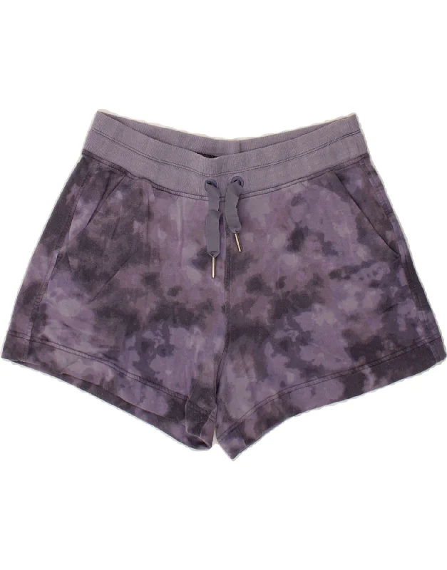 ATHLETA Womens Sport Shorts UK 12 Medium Purple Tie Dye Lyocell