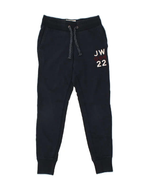 JACK WILLS Womens Graphic Tracksuit Trousers Joggers UK 6 XS Navy Blue