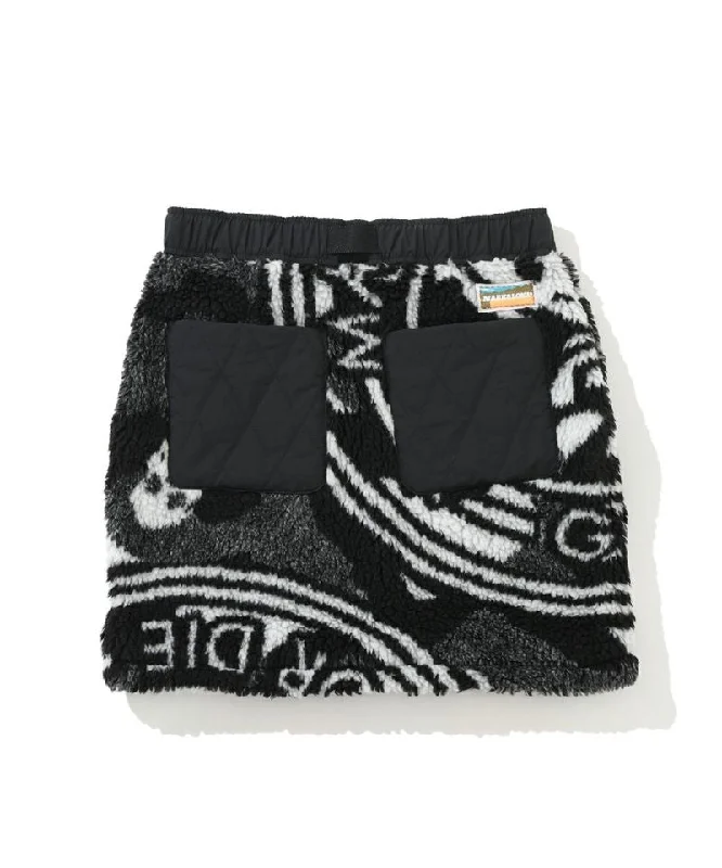 Massive Boa Fleece Skirt BLACK