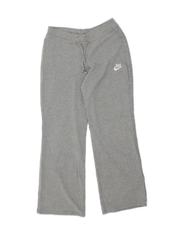 NIKE Womens Tracksuit Trousers UK 14/16 Large Grey Cotton