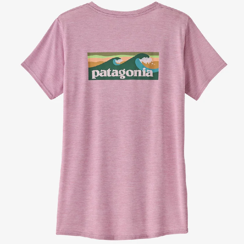 Patagonia Cap Cool T-Shirt  - Boardshort Logo: Milkweed Mauve