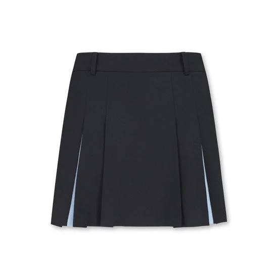 Women Blade Pleats Skirt Navy