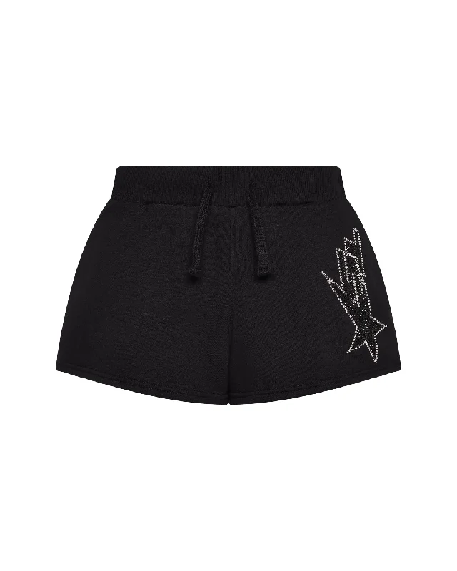 Women's TS Star Diamante Shorts - Black