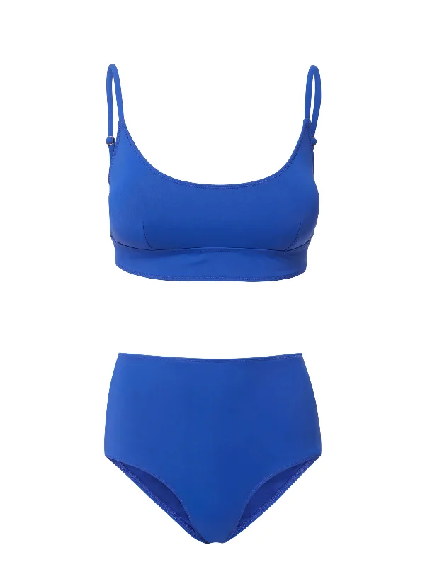 Erika Top + Classic Midrise Bottom in Cobalt