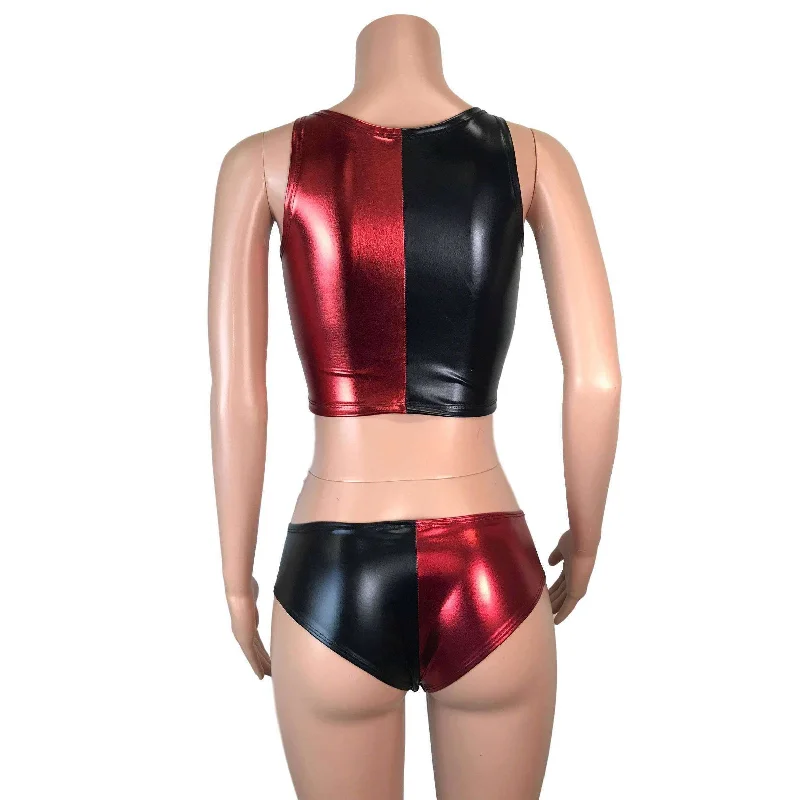 Harley Quinn Costume w/ Crop Top and Cheeky Bikini Outfit