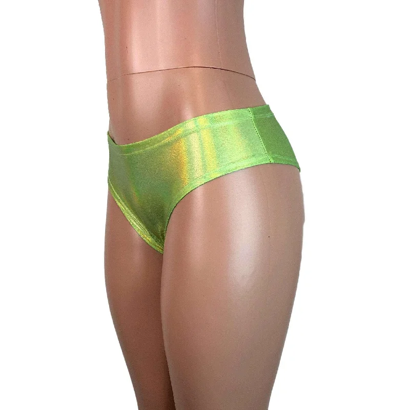 Lime Green Holographic Cheeky Bikini