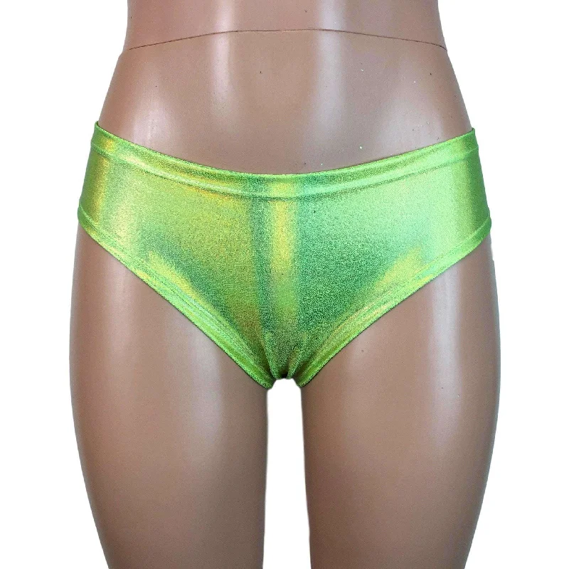 Lime Green Holographic Cheeky Bikini