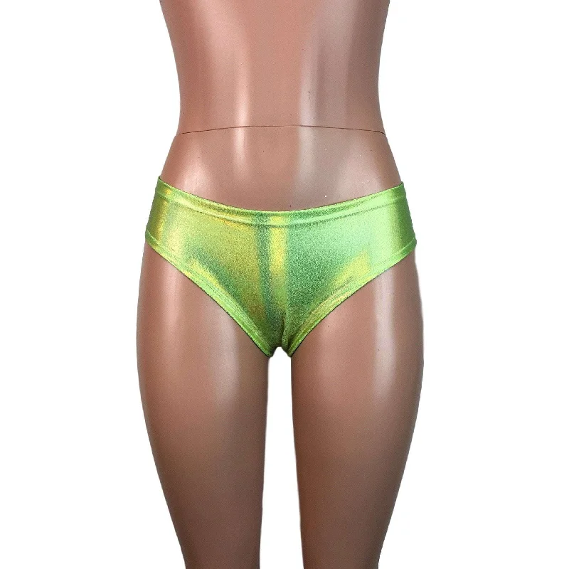 Lime Green Holographic Cheeky Bikini