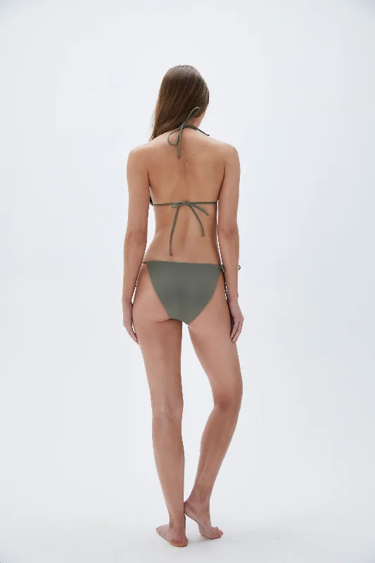 Tie Side Bikini Bottoms -  Olive Green