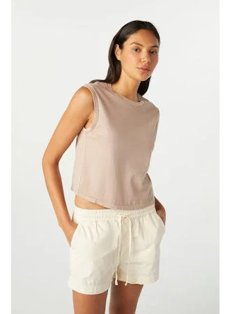 Amo Sleeveless Babe Tee in Taupe